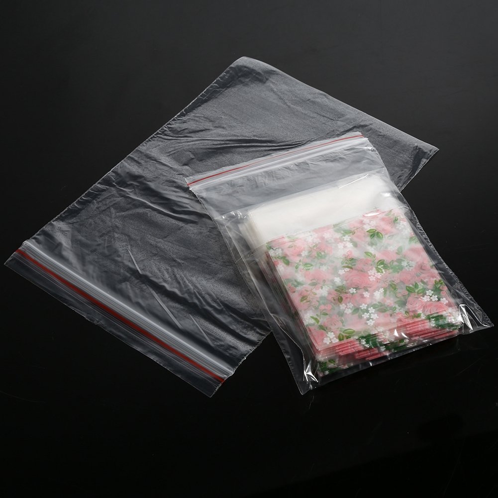 Amazon｜シーリングビニール袋、100枚再利用可能なジップロック透明